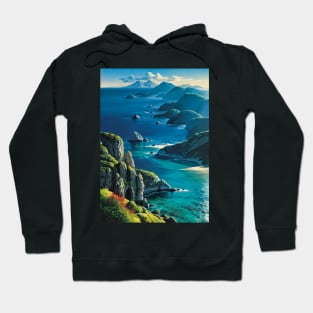 Overlook of an Ocean from a Cliffside Hoodie